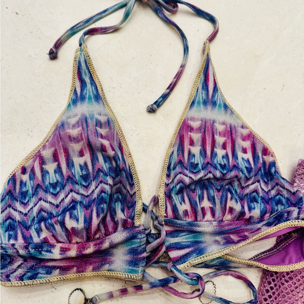 BECCA Tulum Lace-Up Halter Bikini and Cover up - Picture 3 of 5